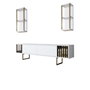 Hanah Home Gold Line Mueble de TV Blanco y Negro con Patas Metálicas